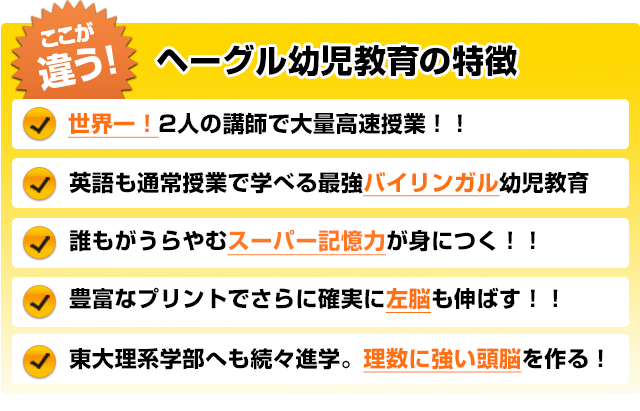 ヘーグルの幼児教育の特徴