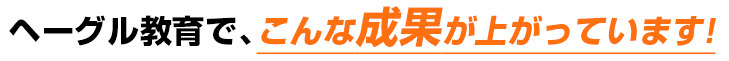 ヘーグルの右脳教育でこんな成果が上がっています。